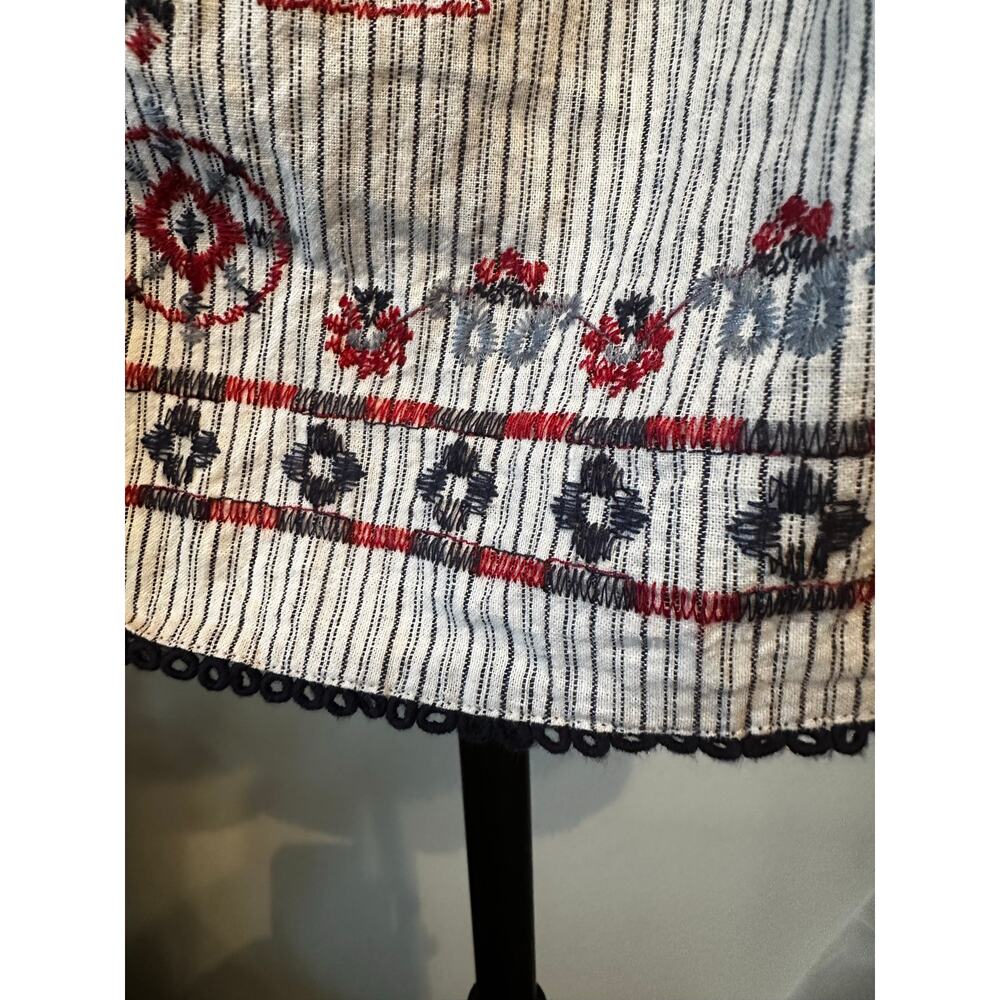 Knox Rose Striped Embroidered Off The Shoulder Boho Blouse Size XL - Picture 10 of 10